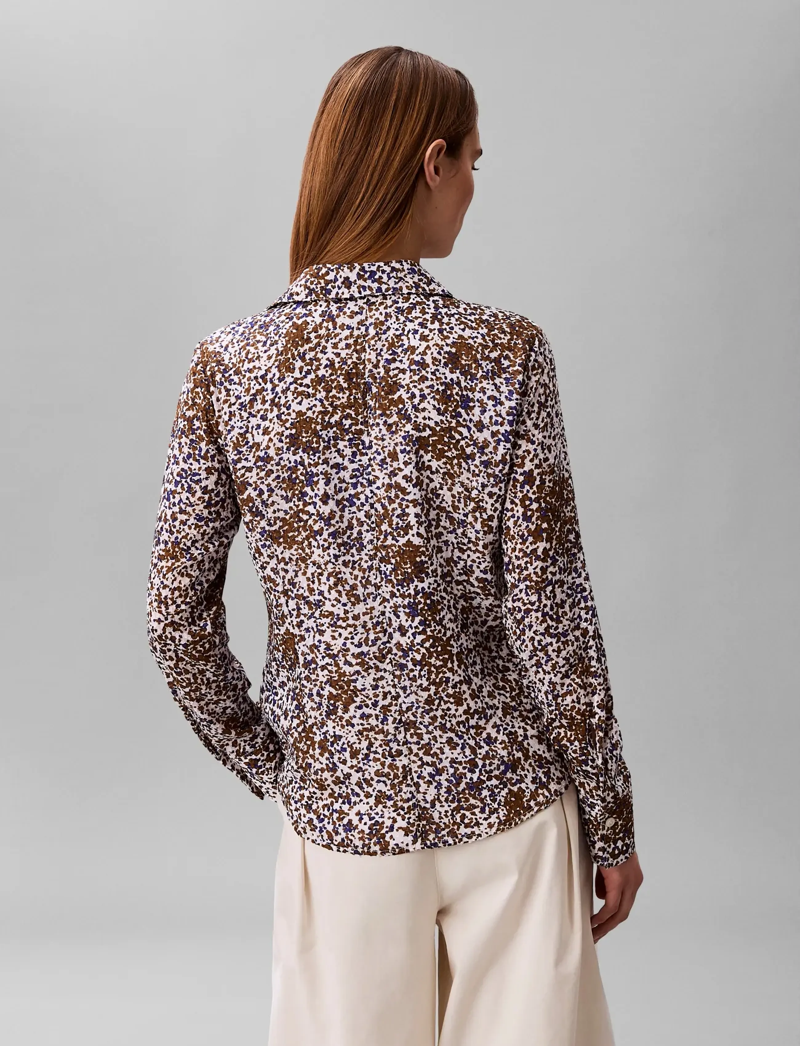 Calvin Klein - PRINT﻿ED FIL COUPE FITTED SHIRT - langärmlige hemden - sepia flecked animal print - 2