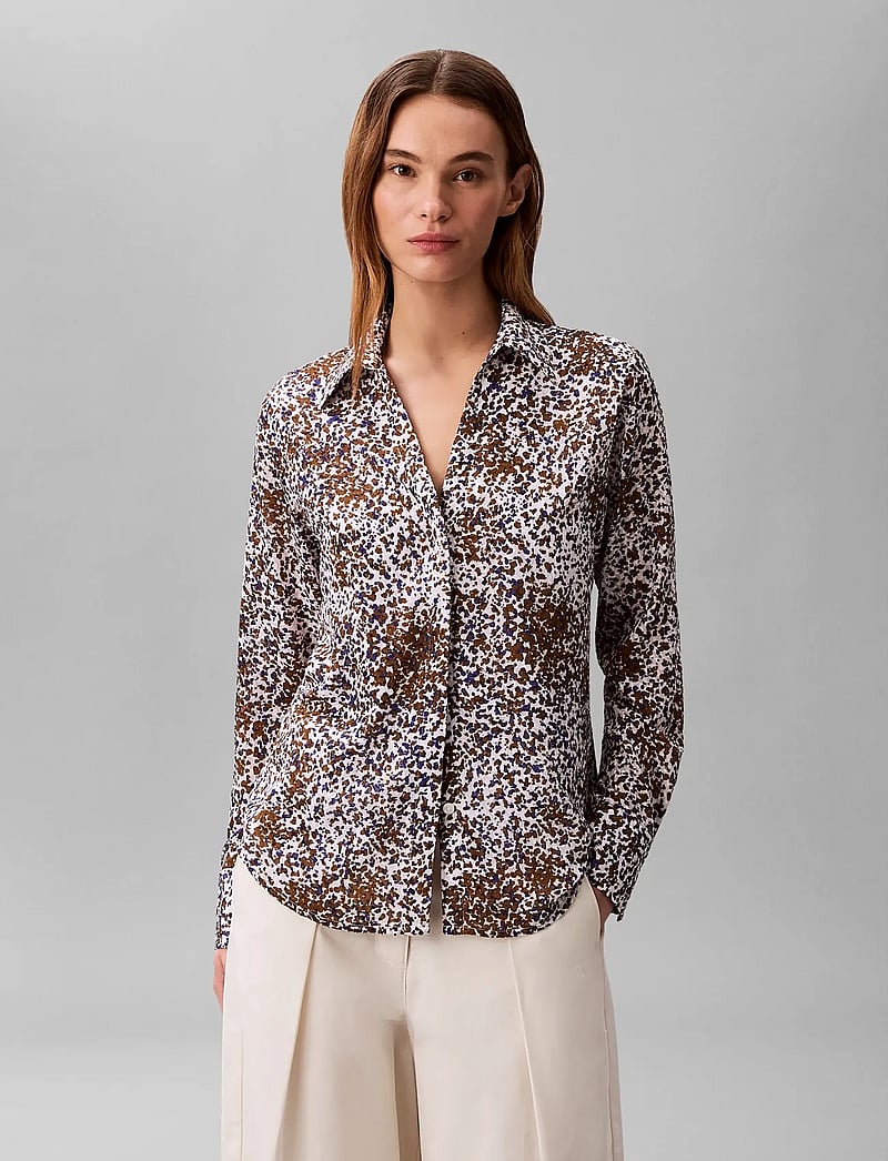 Calvin Klein - PRINTED FIL COUPE FITTED SHIRT - langærmede skjorter - sepia flecked animal print - 3