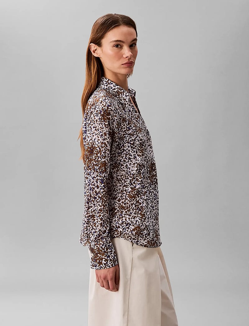Calvin Klein - PRINTED FIL COUPE FITTED SHIRT - langærmede skjorter - sepia flecked animal print - 4