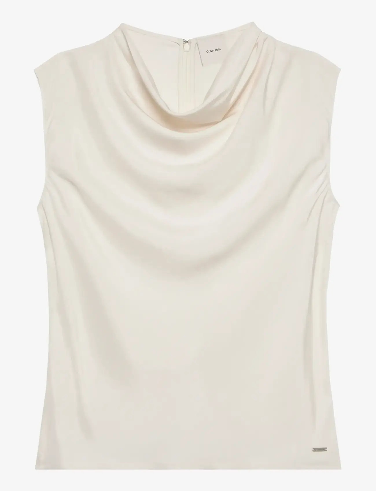 Calvin Klein - VISCOSE TW﻿ILL COWL NECK TANK - linnen - white sand - 1