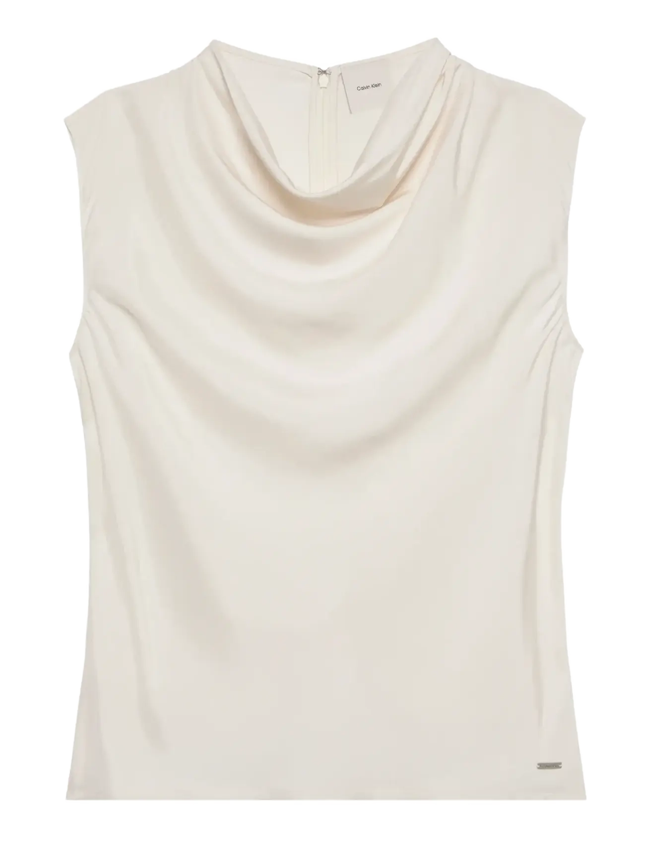 Calvin Klein VISCOSE TW﻿ILL COWL NECK TANK - Kleidung - WHITE SAND / cream