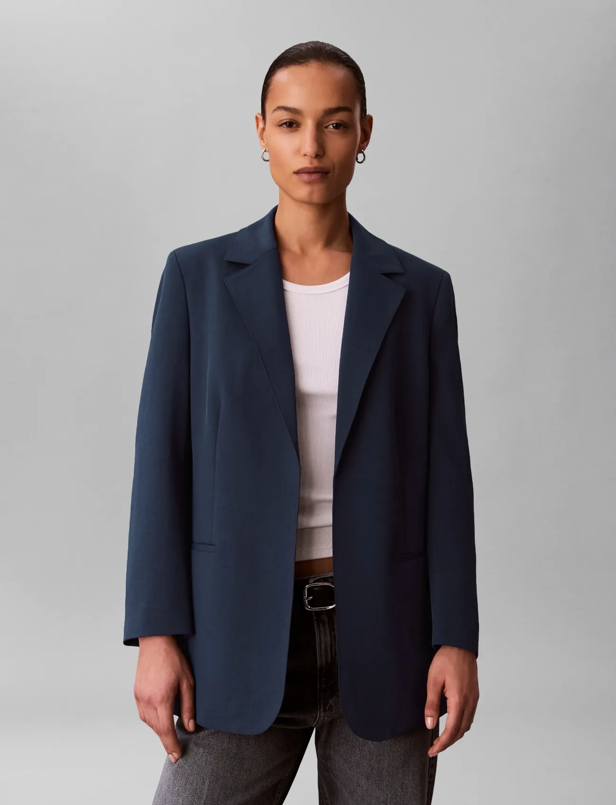Calvin Klein - CASUAL TWILL BELTED BLAZER - blazere med bælte - blue nights - 3