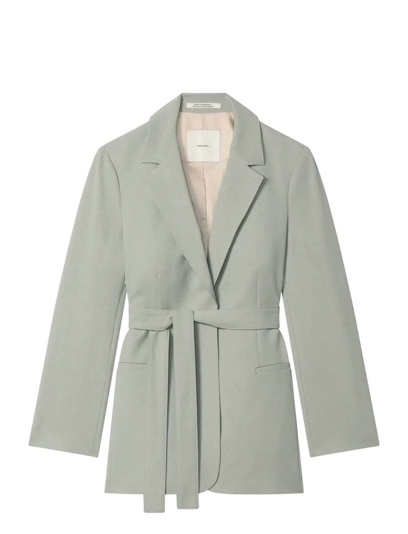 CALVIN KLEIN Casual Twill Belted Blazer Khaki - 40 - Damen