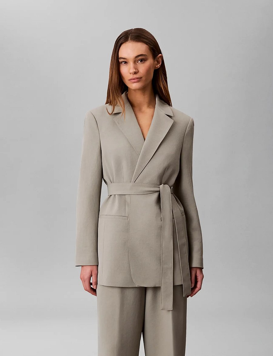 Calvin Klein - CASUAL TWILL BELTED BLAZER - belted blazers - shadow - 3