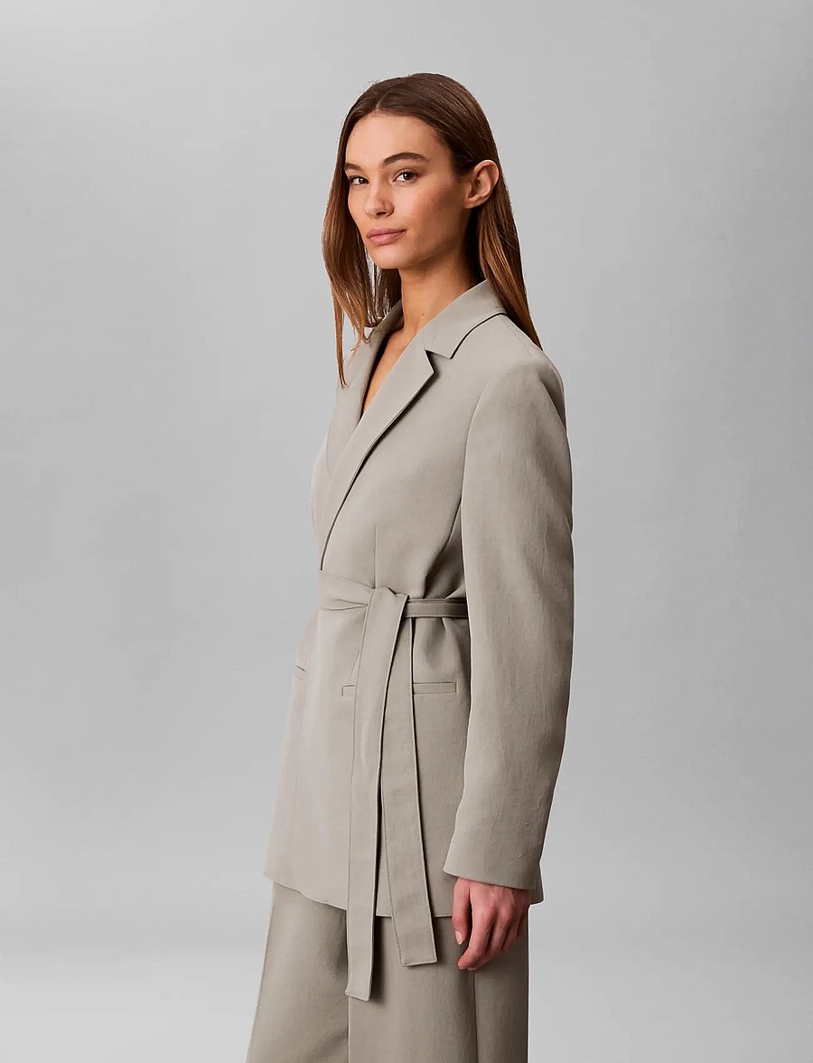 Calvin Klein - CASUAL TWILL BELTED BLAZER - belted blazers - shadow - 4