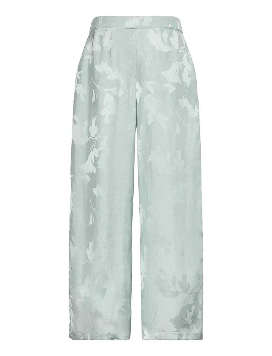 Calvin Klein - VISCOSE JACQUARD ELASTIC BACK PA - laia säärega püksid - pale meadow floral cuttings jacquar - 1