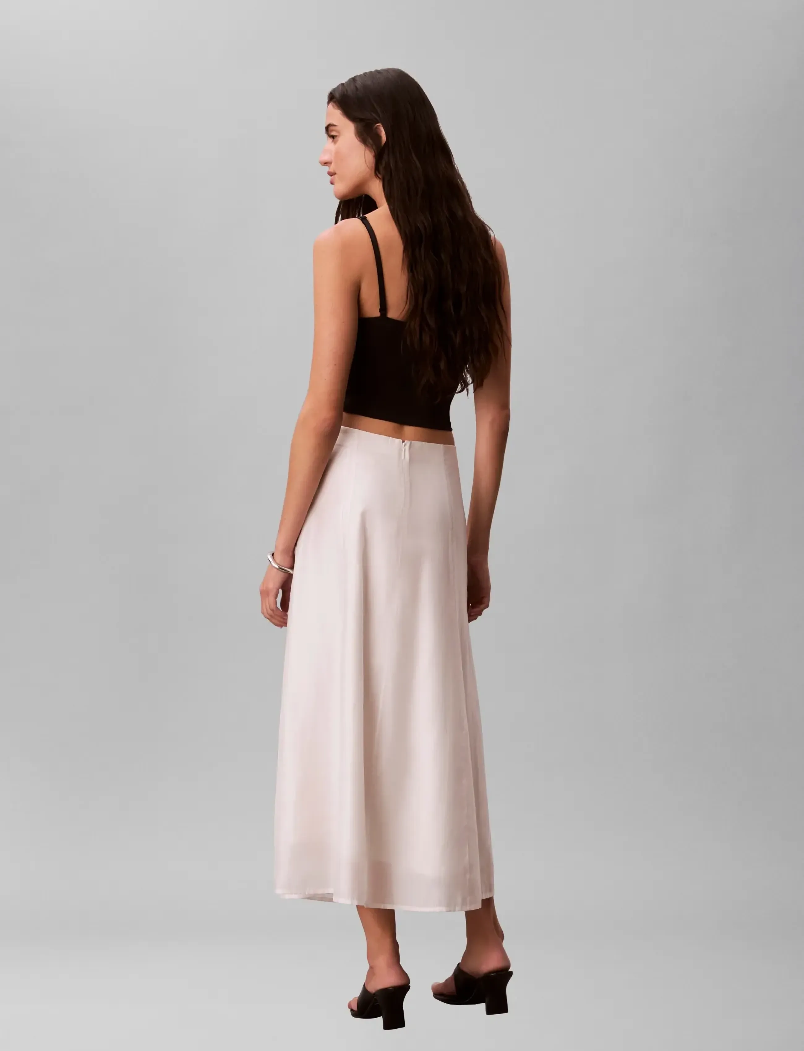 Calvin Klein - VOILE MIDI PANEL SKIRT - premium styles - white sand - 2