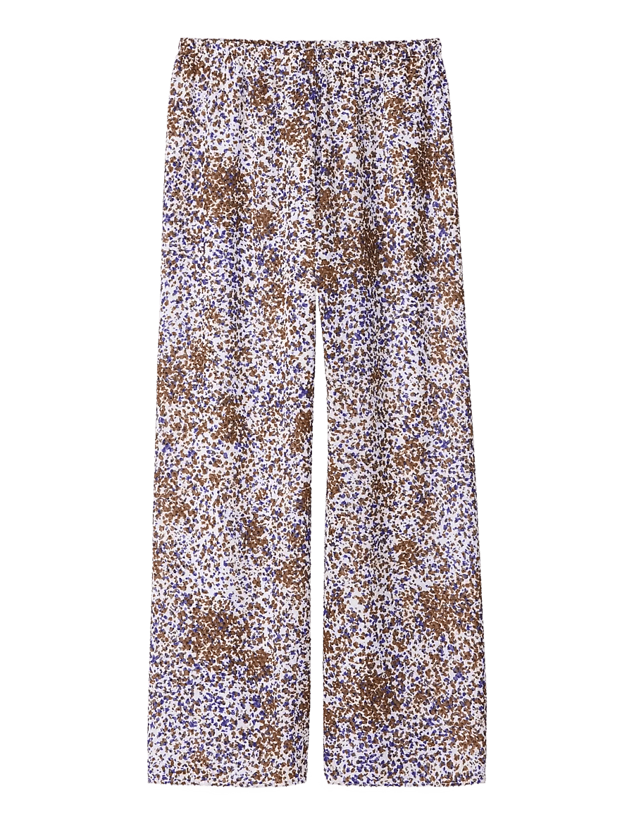 Calvin Klein - PRINTED FIL COUPE PULL ON PANT - hosen mit weitem bein - sepia flecked animal print - 1