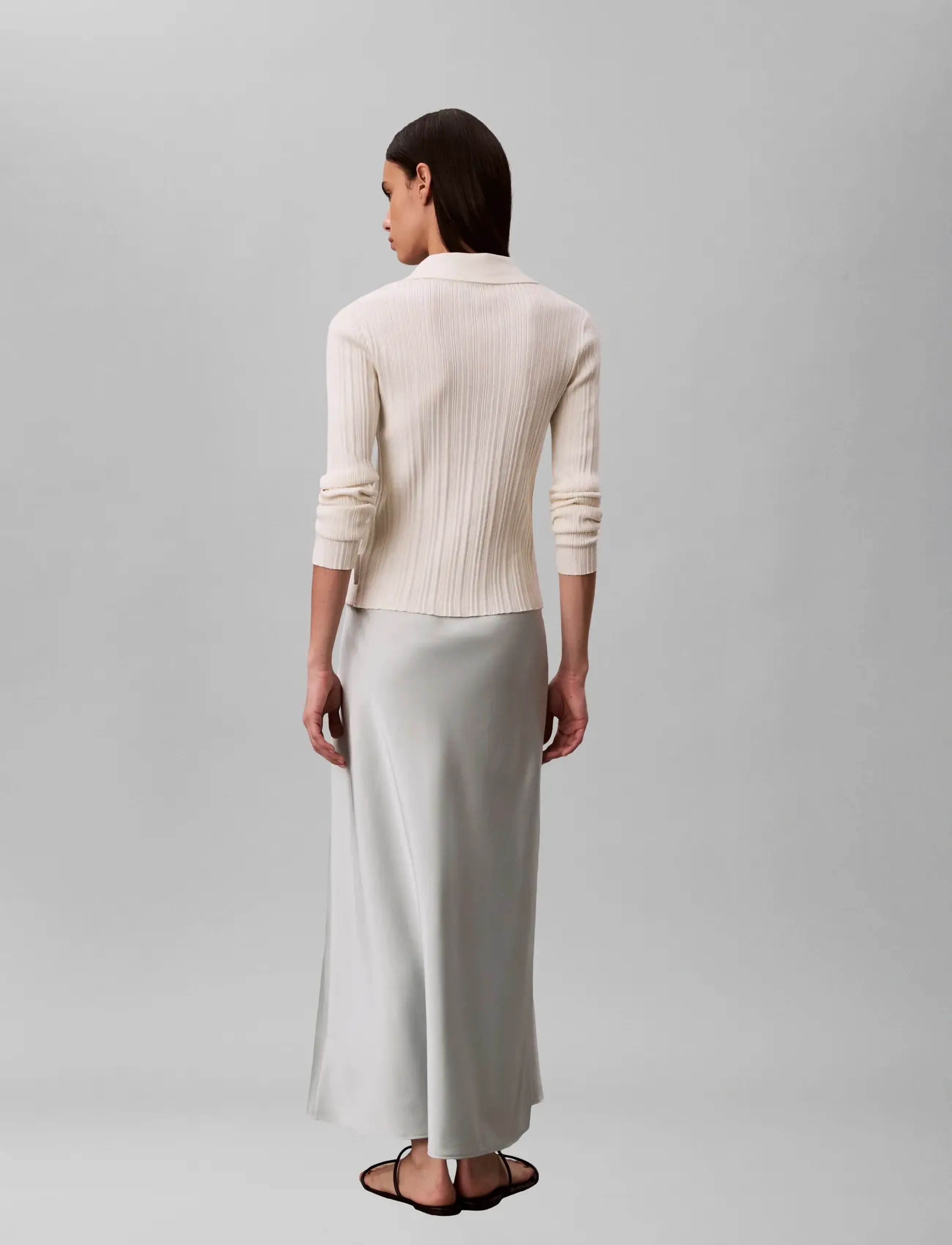 Calvin Klein - SHINE SATIN MAXI SKIRT - satinröcke - pale meadow - 2