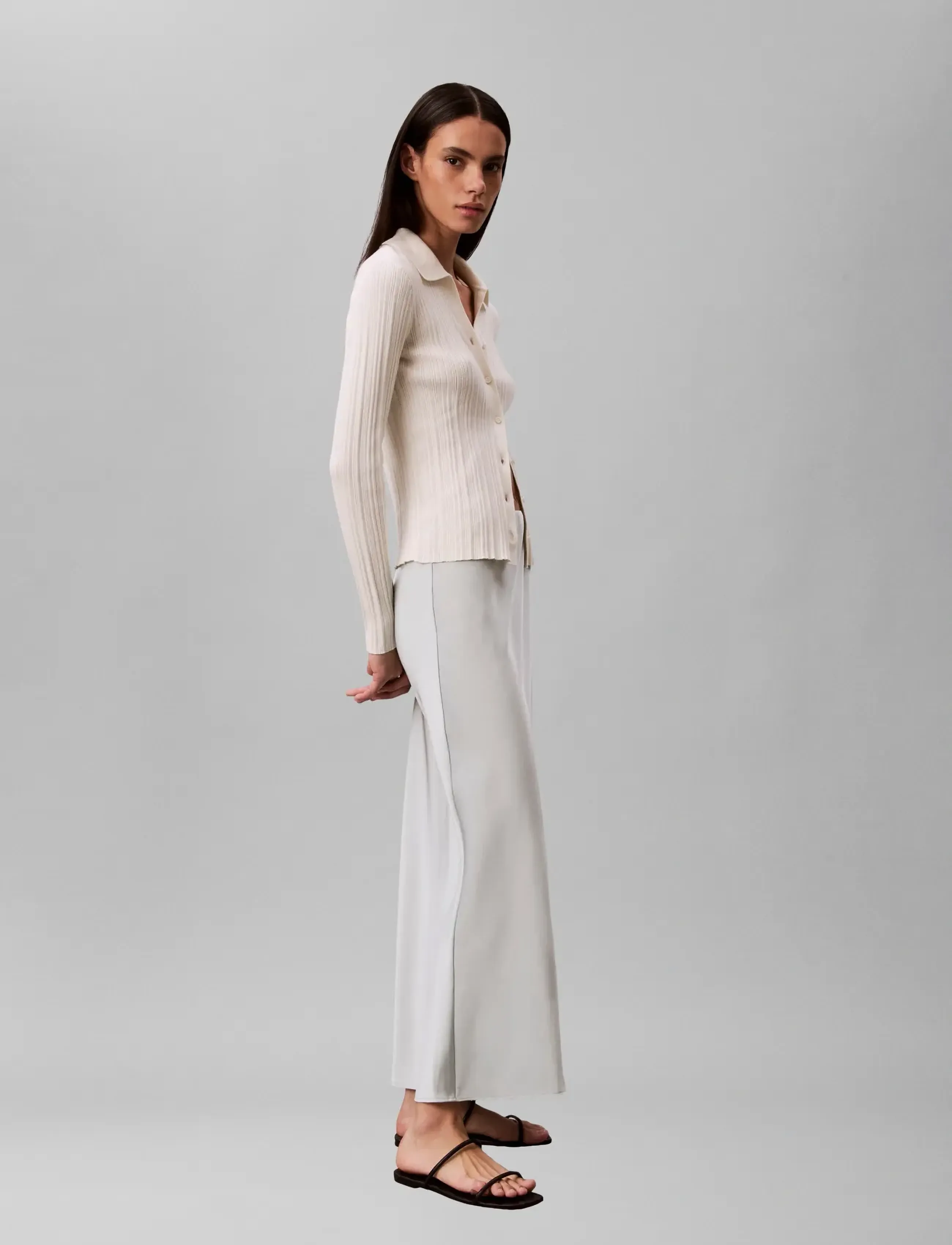 Calvin Klein - SHINE SATIN MAXI SKIRT - satiinist seelikud - pale meadow - 4