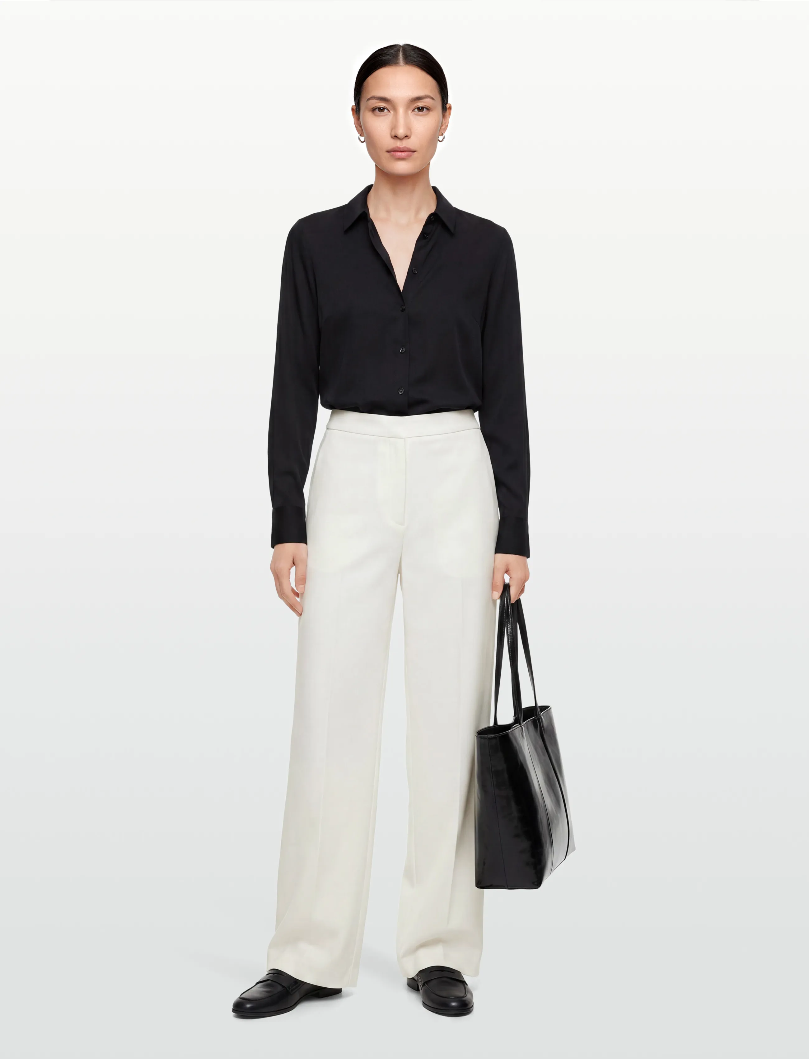 Calvin Klein Stretch Crepe Travel Pant, 32 x 32, Cream, Bukser > Lige Ben, Dame