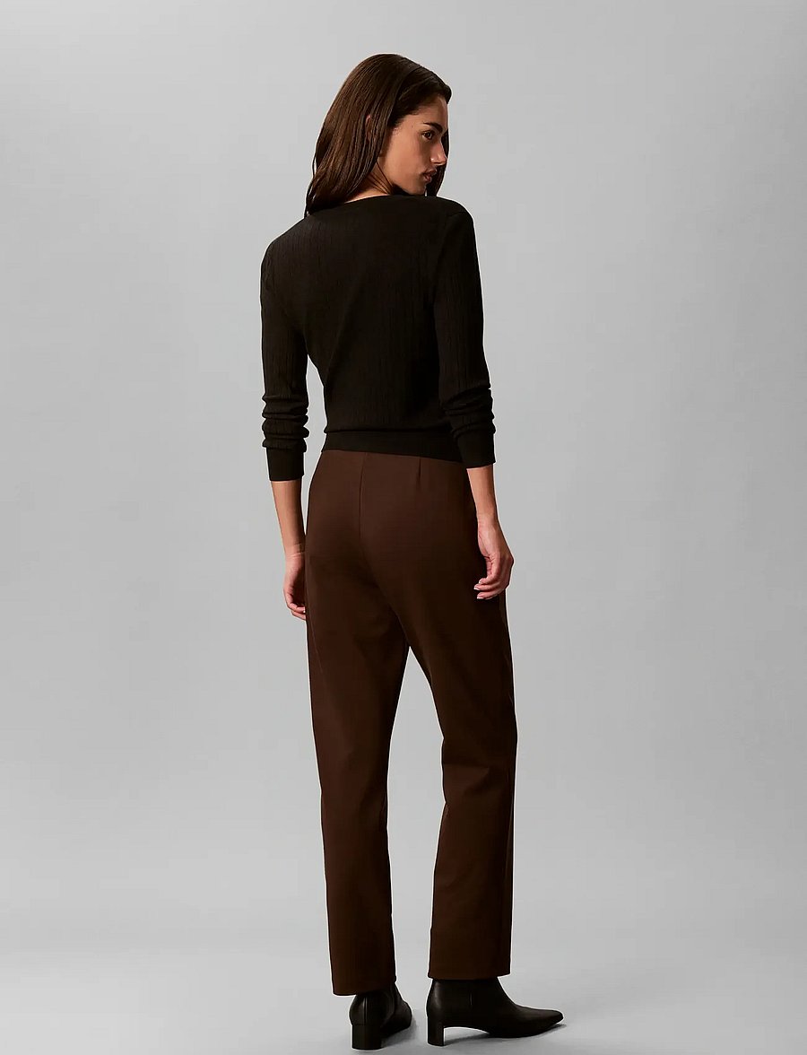 Calvin Klein - PONTE STRAIGHT LEG PANT - hose mit geradem bein - brown cork - 2