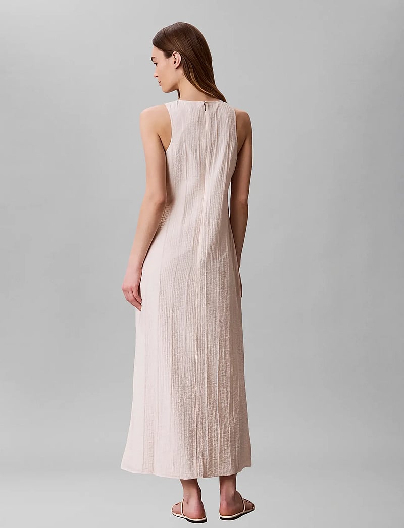 Calvin Klein - VISCOSE SHEER STRIPE SHIFT DRESS - sommerkleider - mother of pearl - 2