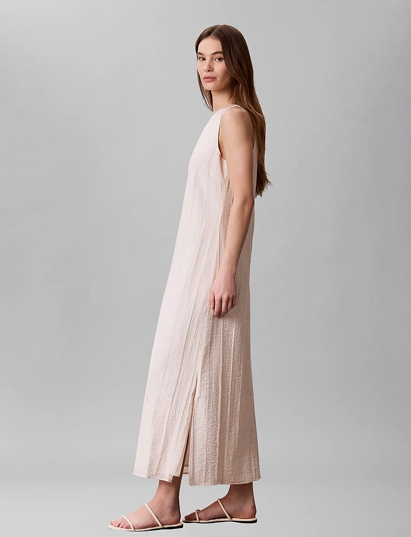 Calvin Klein - VISCOSE SHEER STRIPE SHIFT DRESS - sommerkleider - mother of pearl - 3
