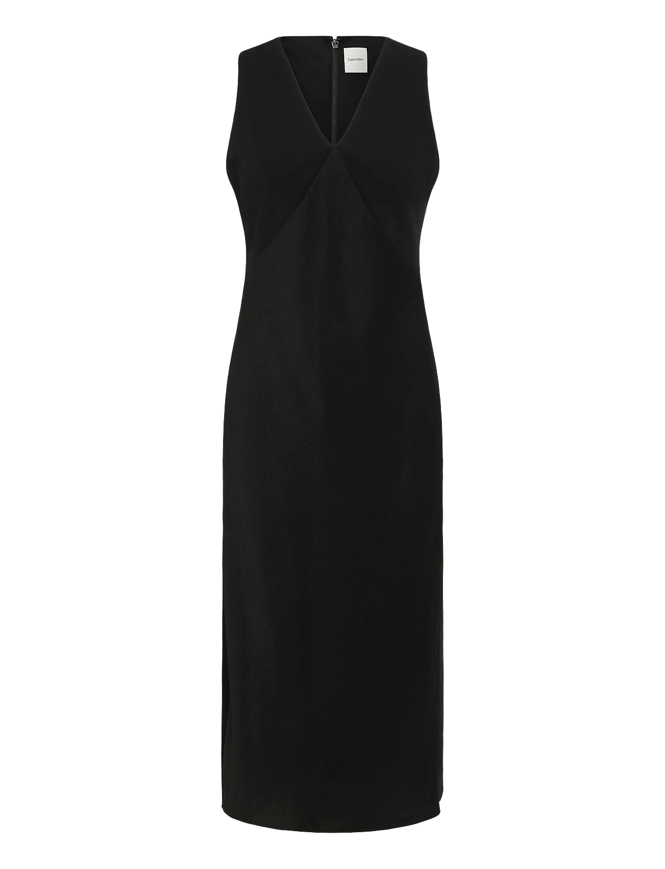 Calvin Klein | Crepe Back Satin V Neck Midi Dre | S