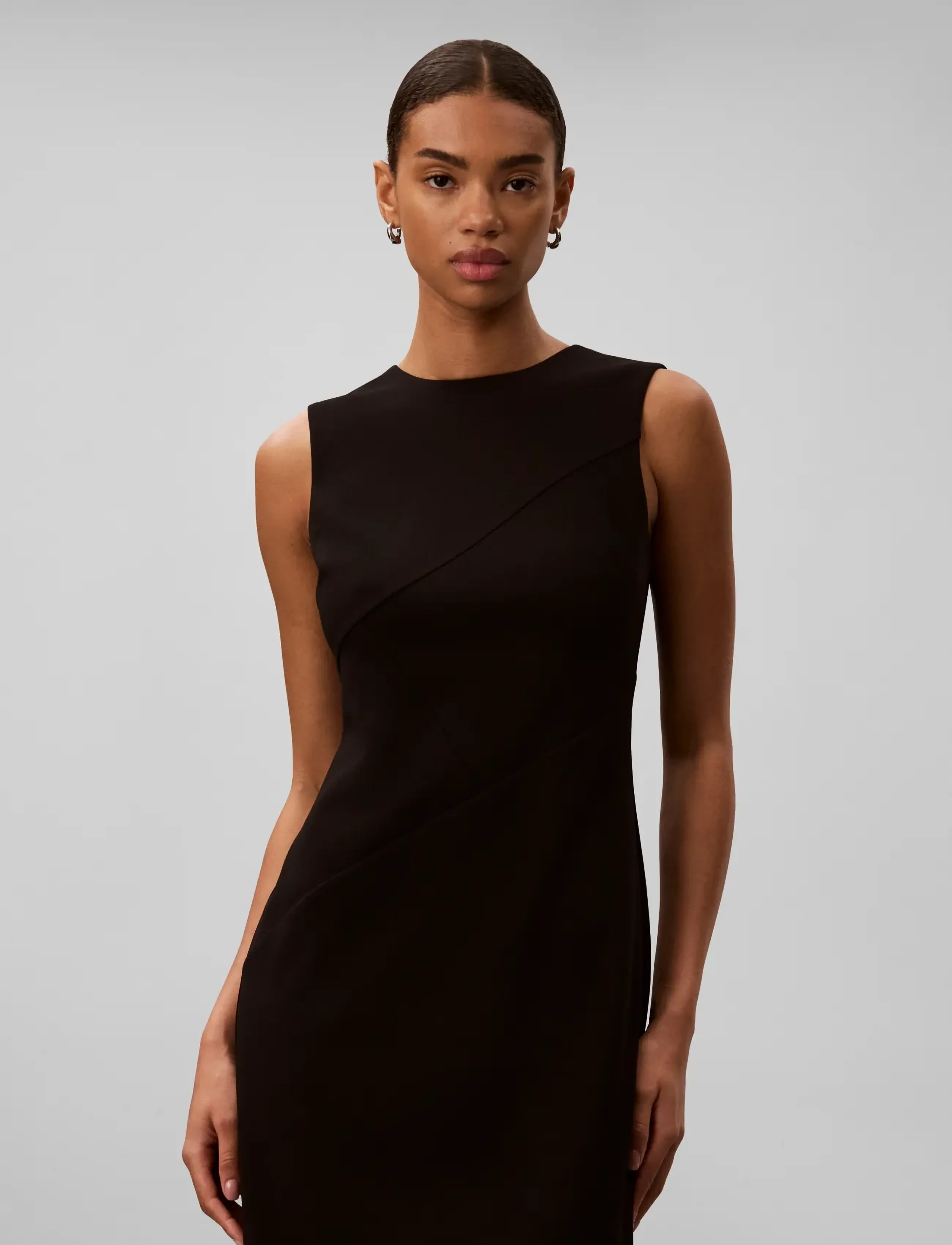 Calvin Klein - SCUBA CREPE SL COLORBLOCK DRESS - black solid - 3