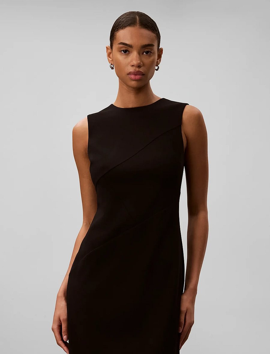 Calvin Klein - SCUBA CREPE SL COLORBLOCK DRESS - black solid - 3