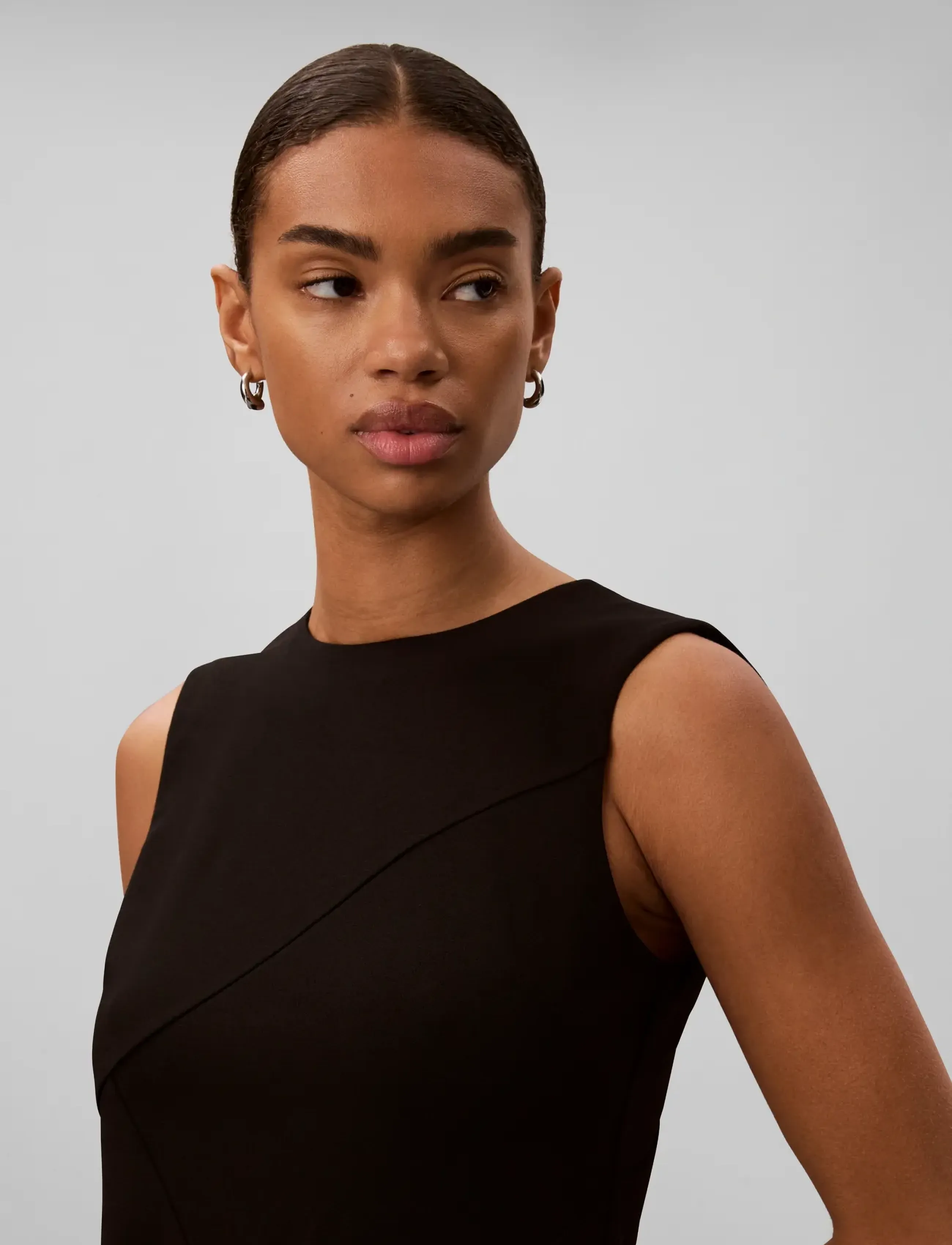 Calvin Klein - SCUBA CREPE SL COLORBLOCK DRESS - black solid - 4