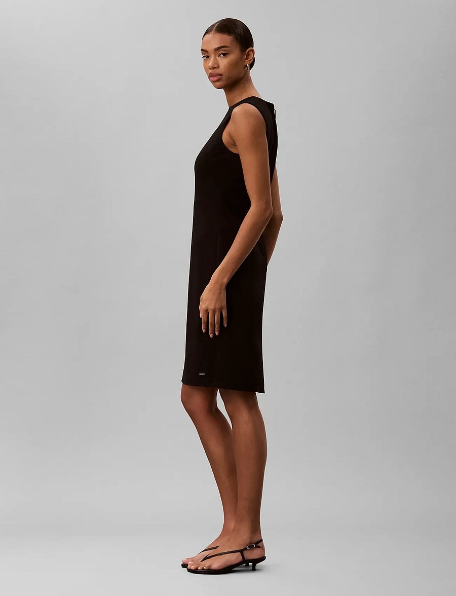 Calvin Klein - SCUBA CREPE SL COLORBLOCK DRESS - black solid - 5