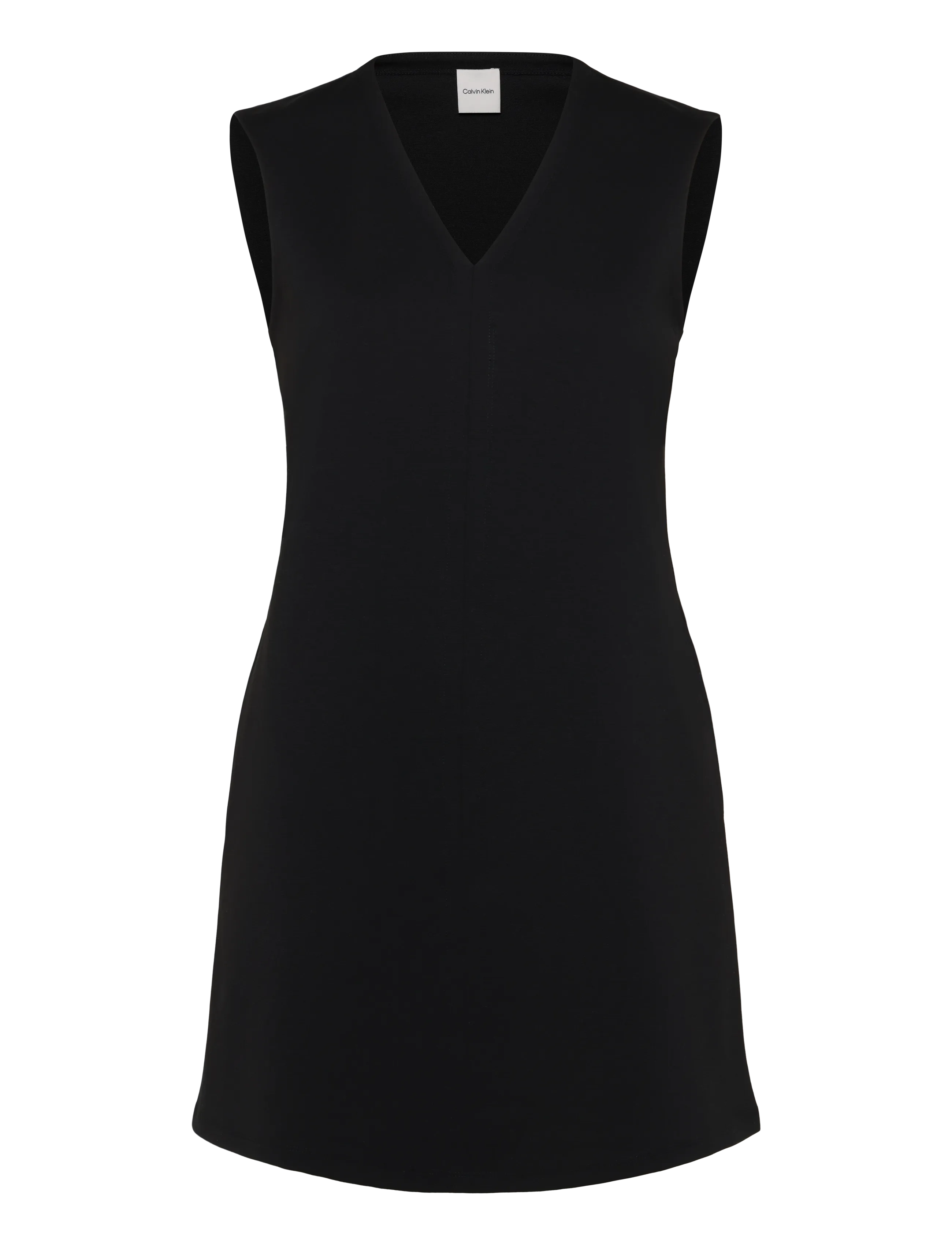 Calvin Klein SL INTERLOCK V NECK MINI DRESS - Kleidid - BLACK / black