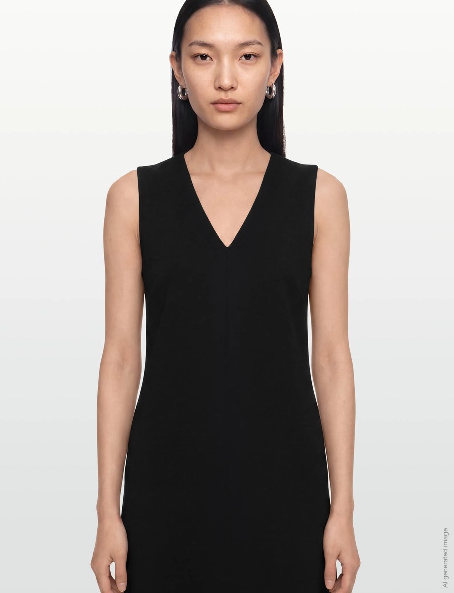 Calvin Klein - SL INTERLOCK V NECK MINI DRESS - party dresses - black - 3
