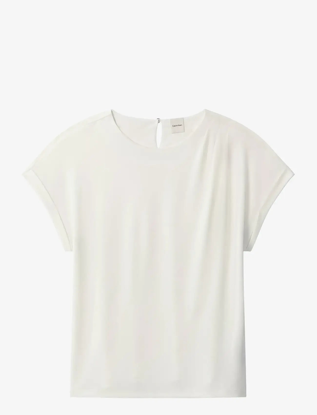 Calvin Klein - SS CREPE JERSEY HARDWARE TOP - t-särgid - tofu - 1
