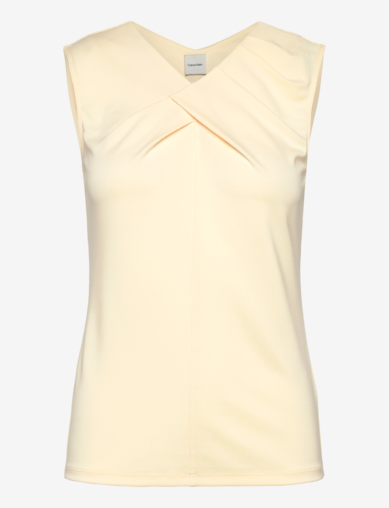 Calvin Klein - SL CREPE JERSEY V NK TOP - Ärmellose tops - vanilla custard - 1