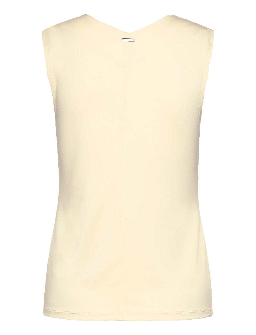 Calvin Klein - SL CREPE JERSEY V NK TOP - tanktops - vanilla custard - 2