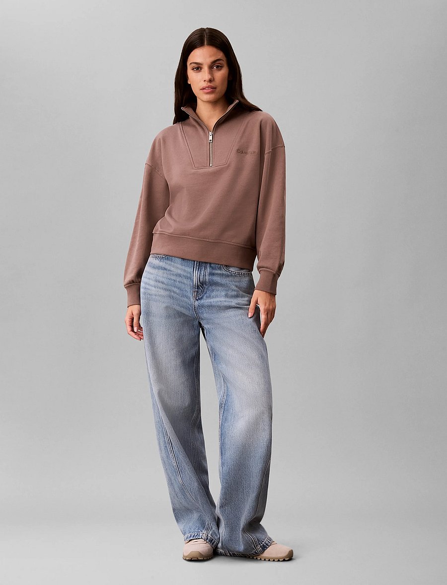Calvin Klein - LS FRENCH TERRY STANDARD LOGO TO - everyday style - iron - 0