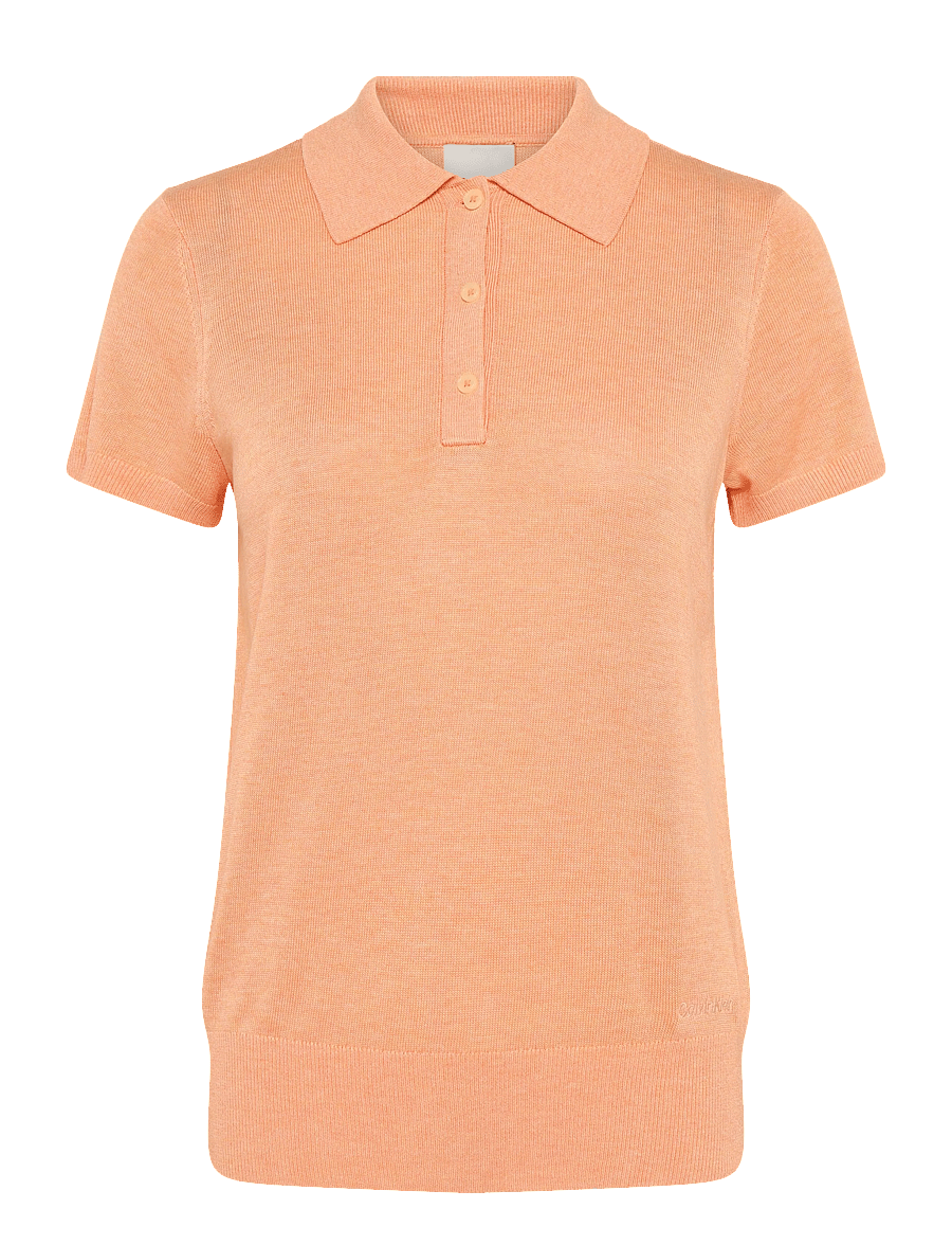 Calvin Klein - FINE GAUGE SS POLO - poloer - peachy day - 0