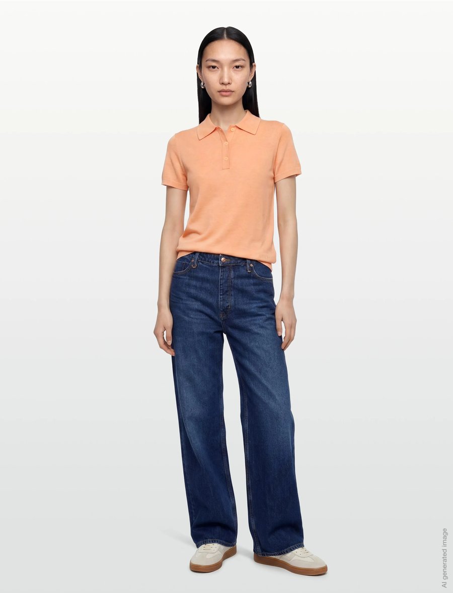 Calvin Klein - FINE GAUGE SS POLO - pikéer - peachy day - 0