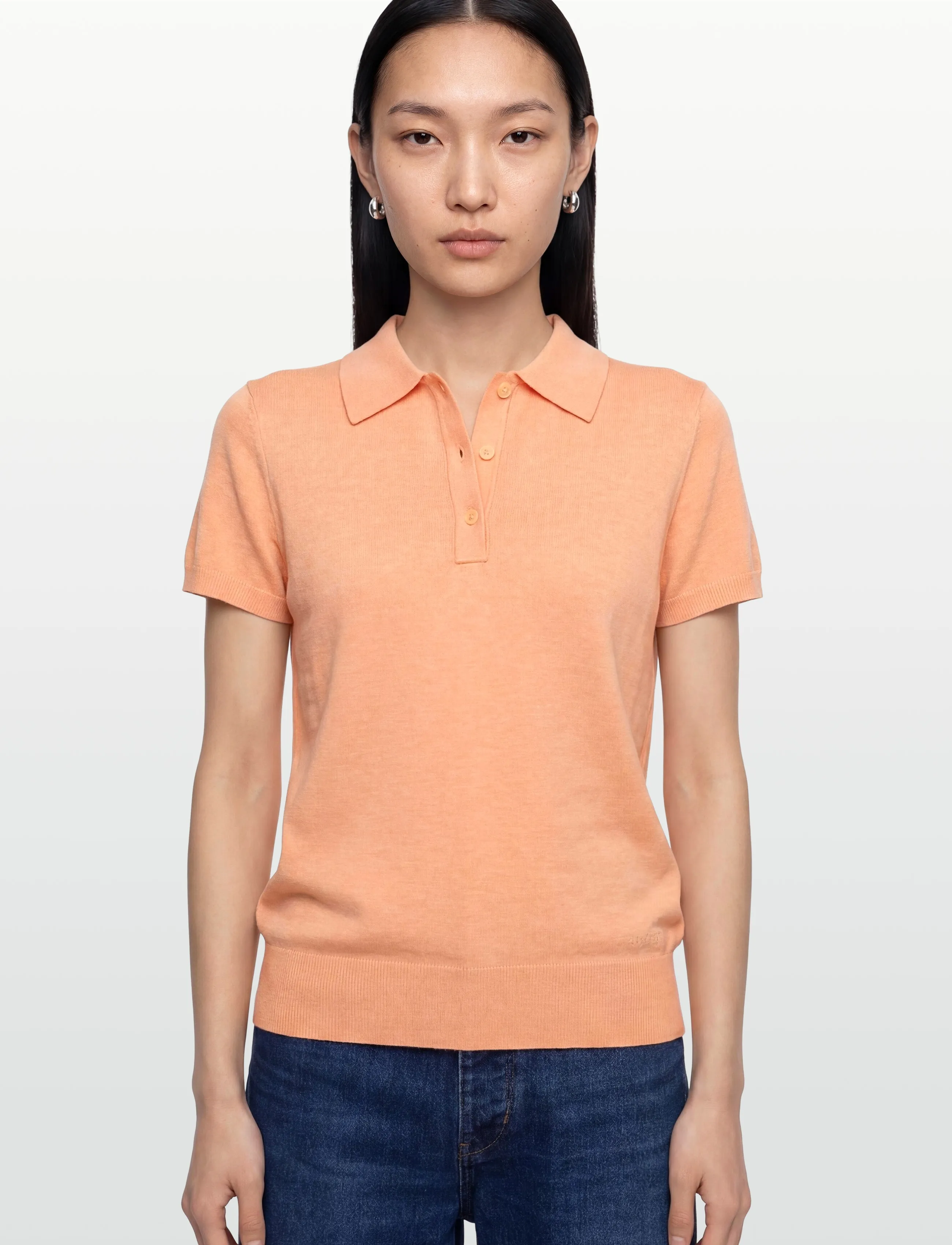 Calvin Klein - FINE GAUGE SS POLO - pikéer - peachy day - 4