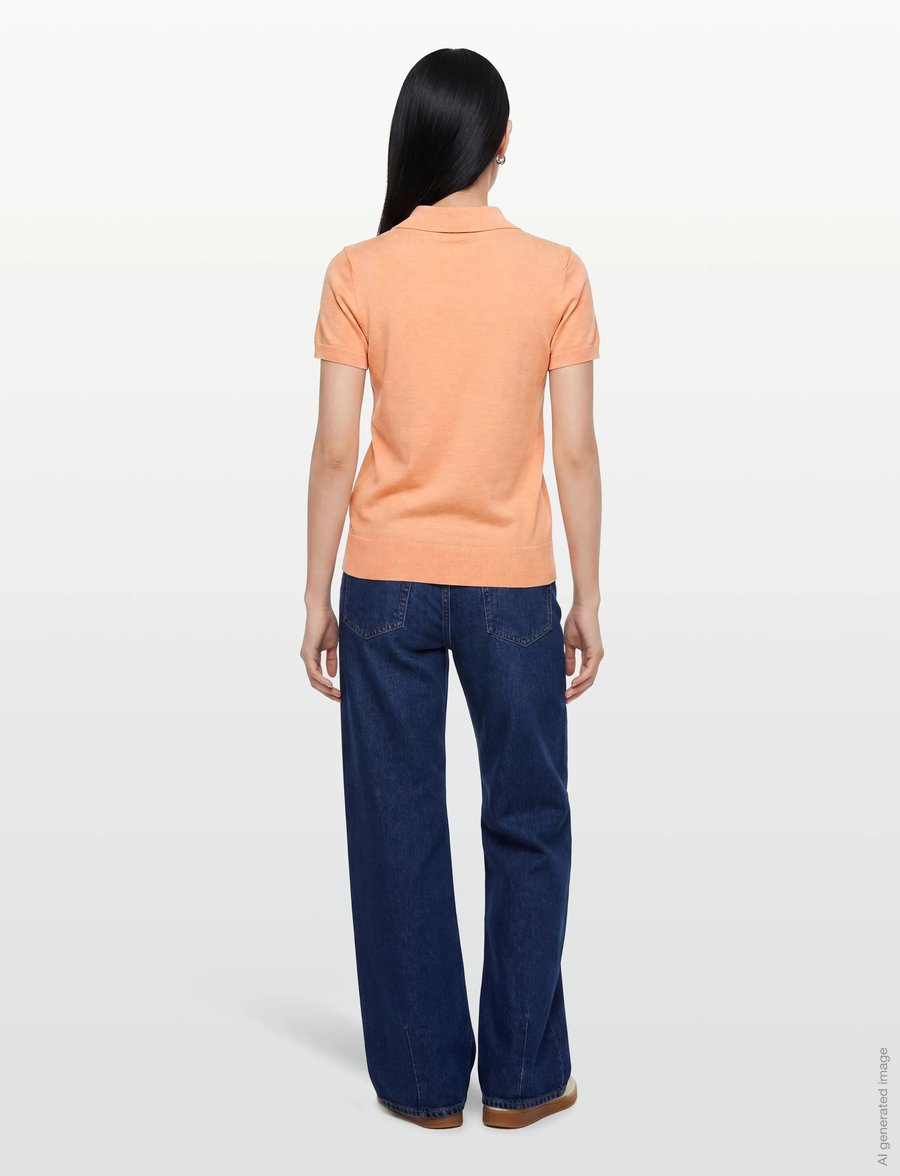 Calvin Klein - FINE GAUGE SS POLO - pikéer - peachy day - 5