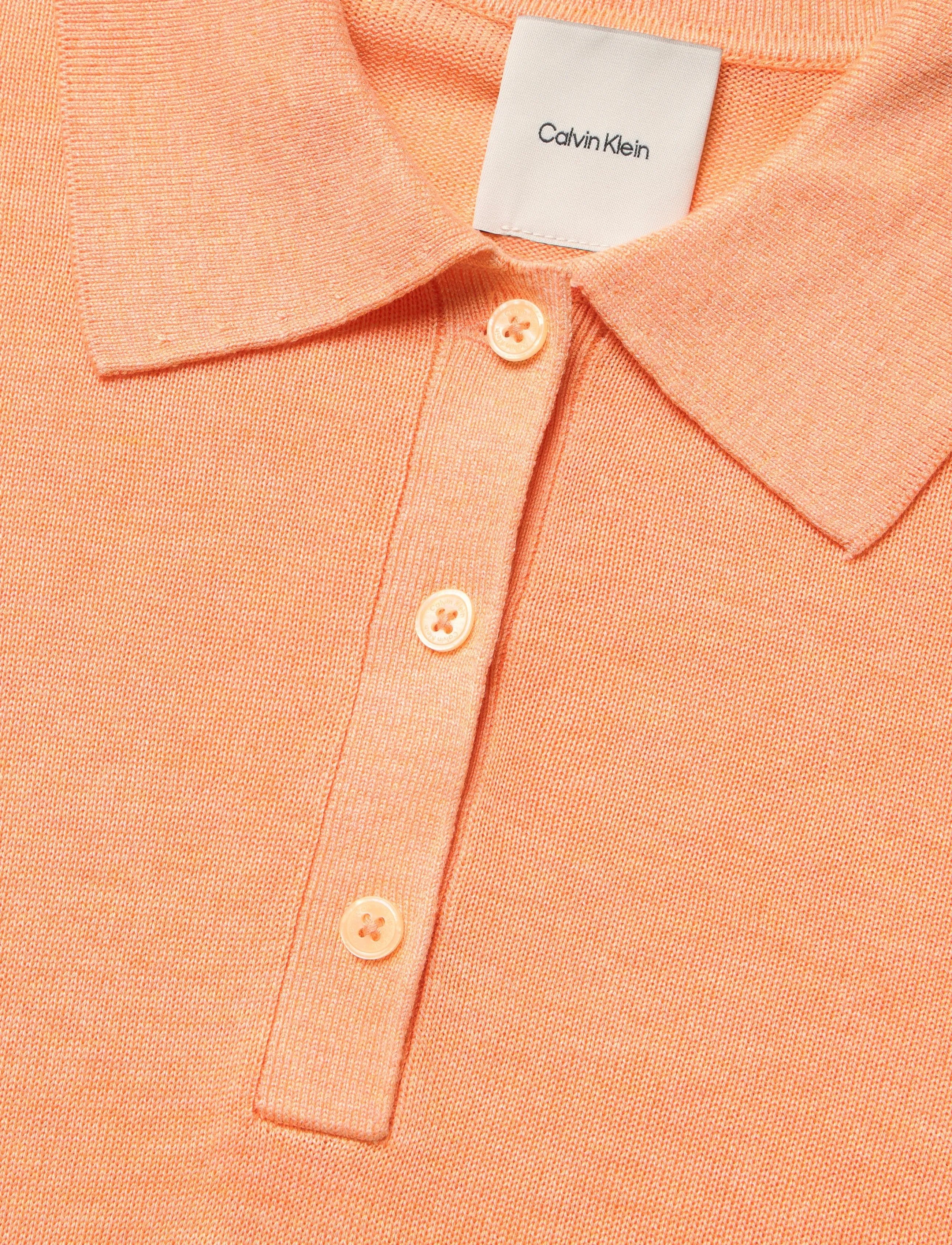 Calvin Klein - FINE GAUGE SS POLO - poloer - peachy day - 2