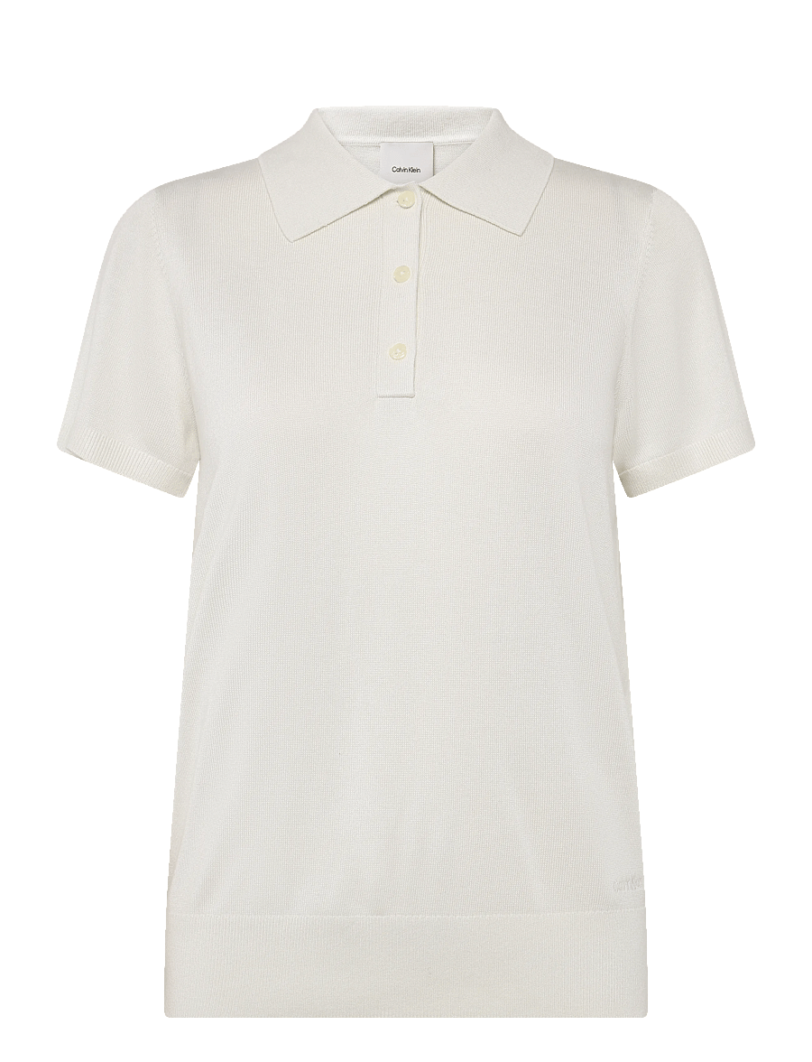 Calvin Klein - FINE GAUGE SS POLO - poloer - tofu - 0