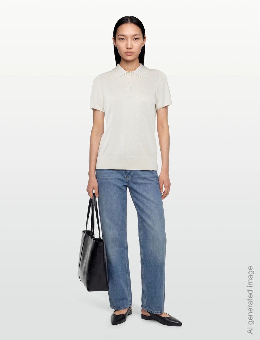 Calvin Klein - FINE GAUGE SS POLO - poloshirts - tofu - 0
