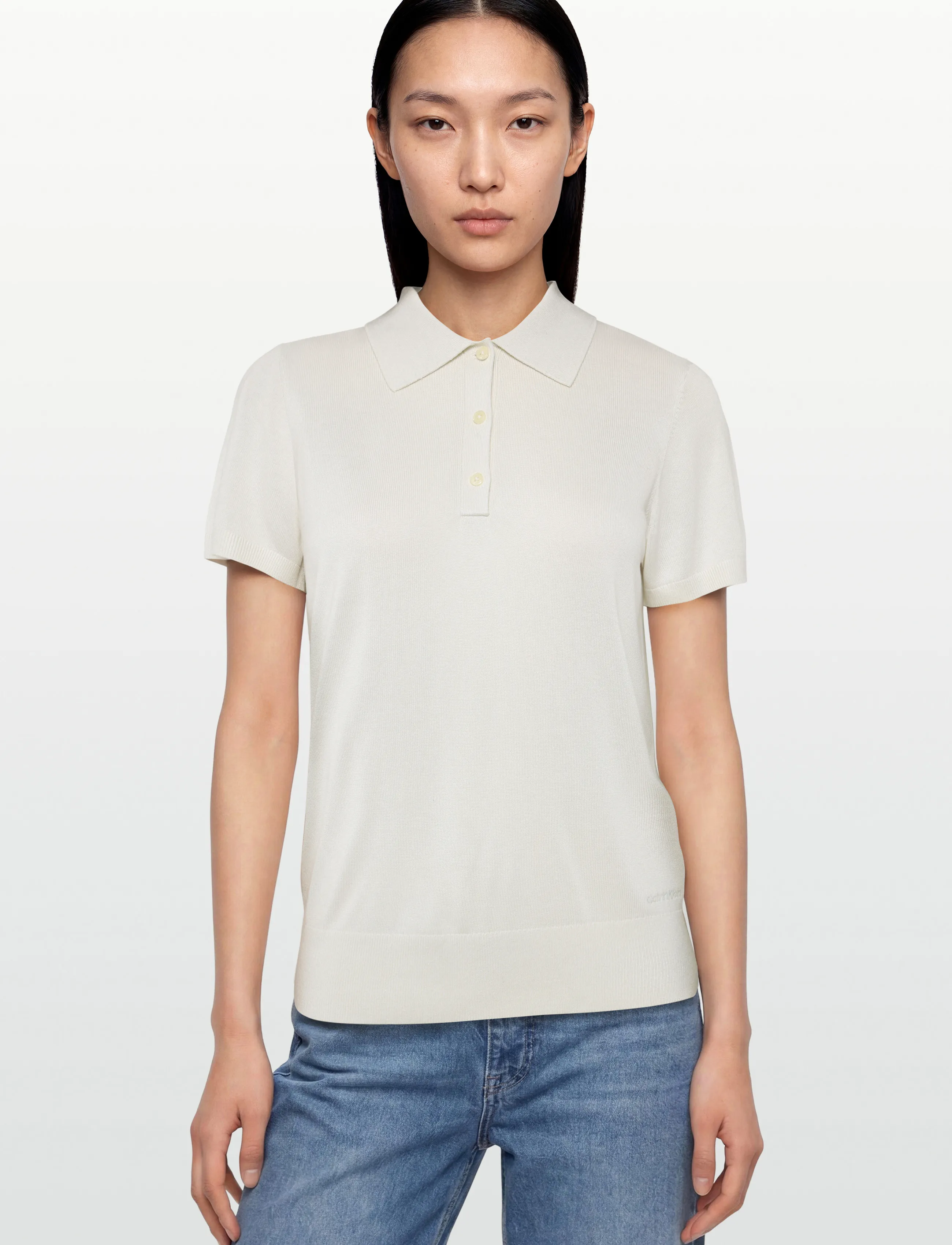 Calvin Klein - FINE GAUGE SS POLO - poloshirts - tofu - 3