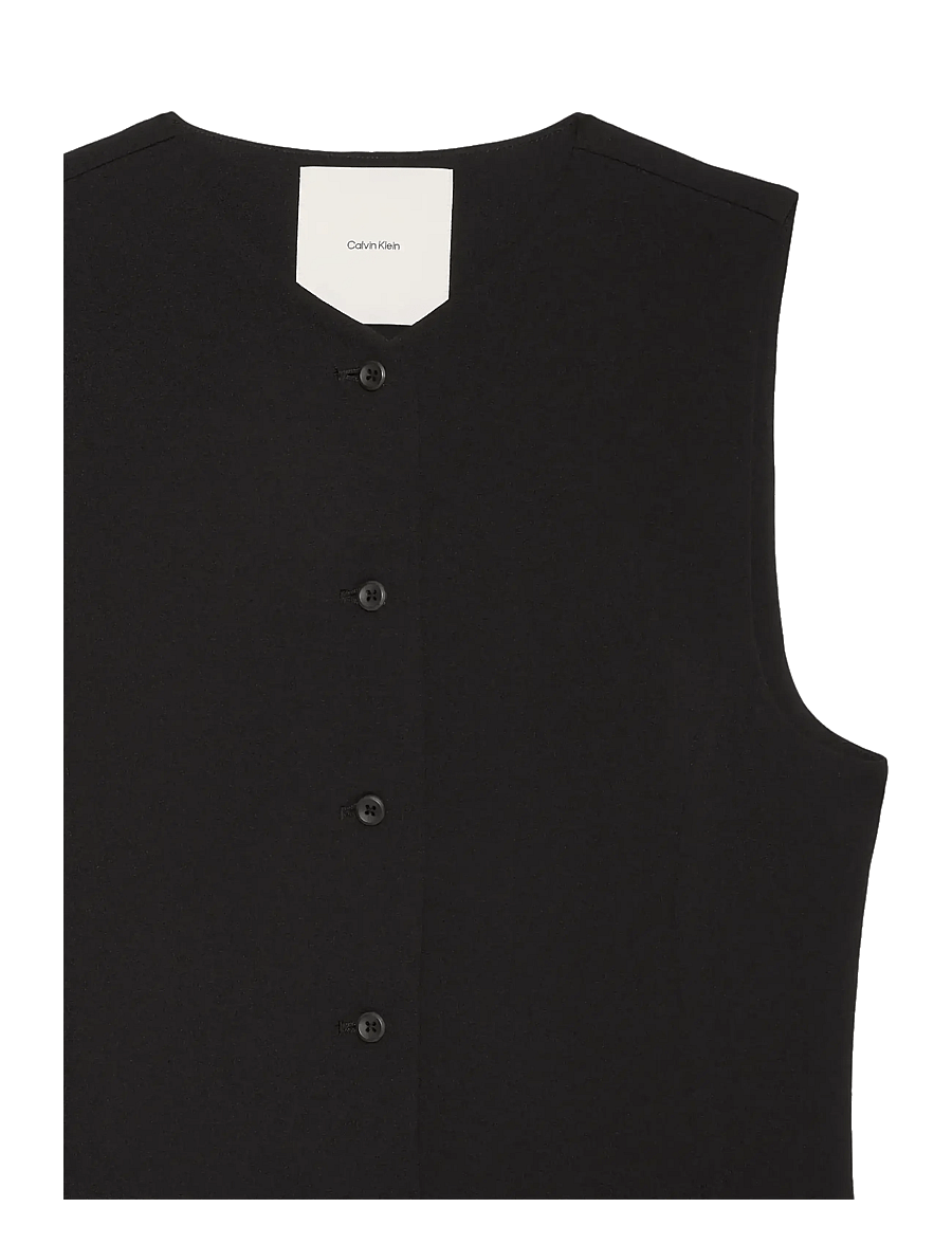 Calvin Klein - STRETCH CREPE VEST - waistcoats - black - 3