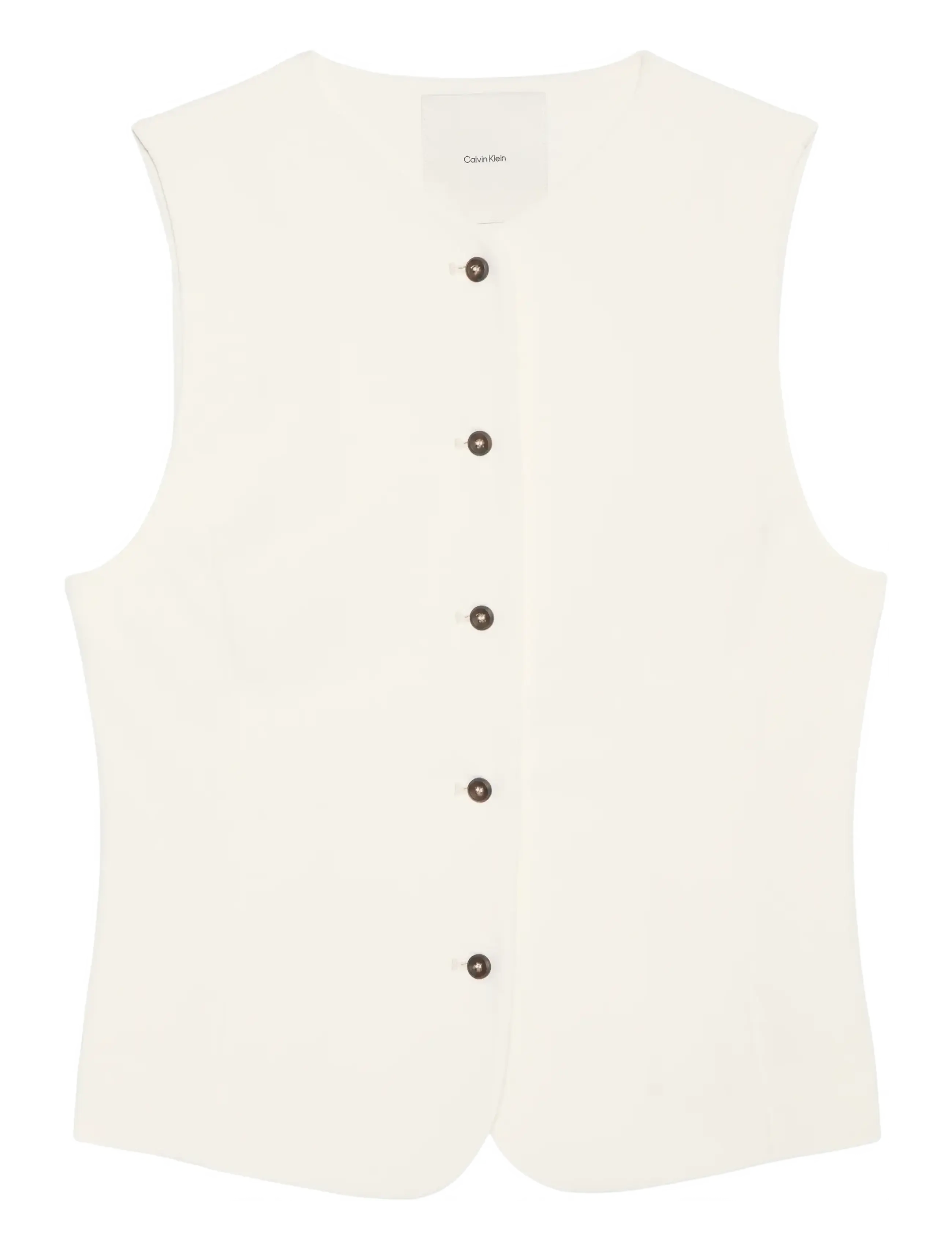 Calvin Klein STRETCH CREPE VEST - Blazere - TOFU / cream