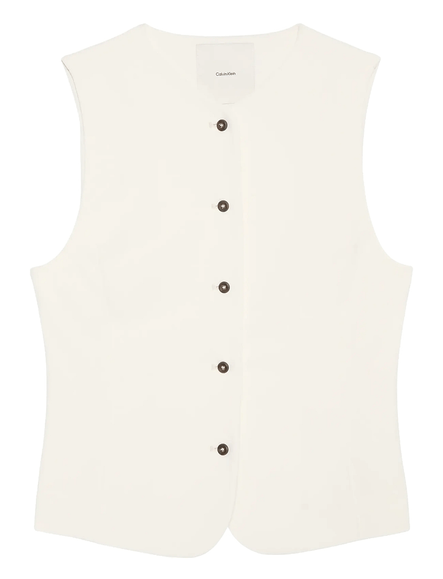 Calvin Klein - STRETCH CREPE VEST - veste - tofu - 1