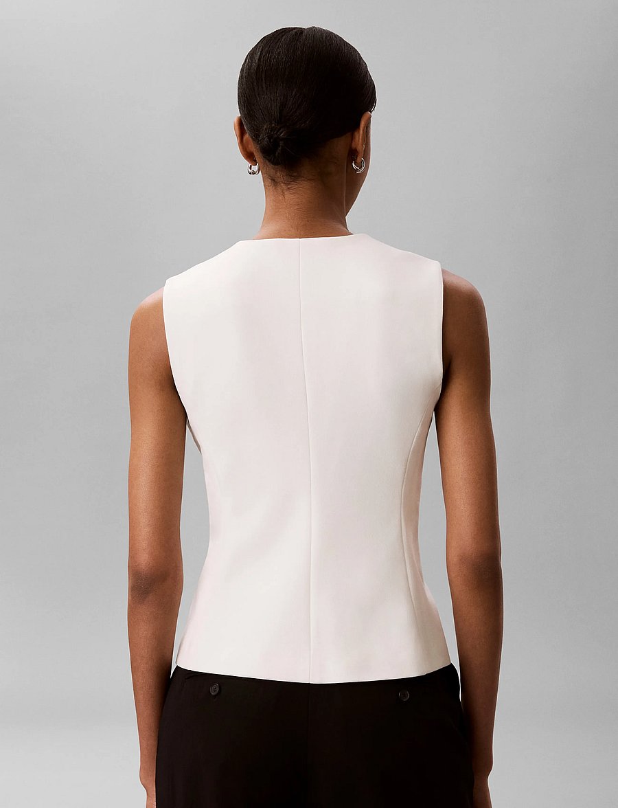 Calvin Klein - STRETCH CREPE VEST - veste - tofu - 3