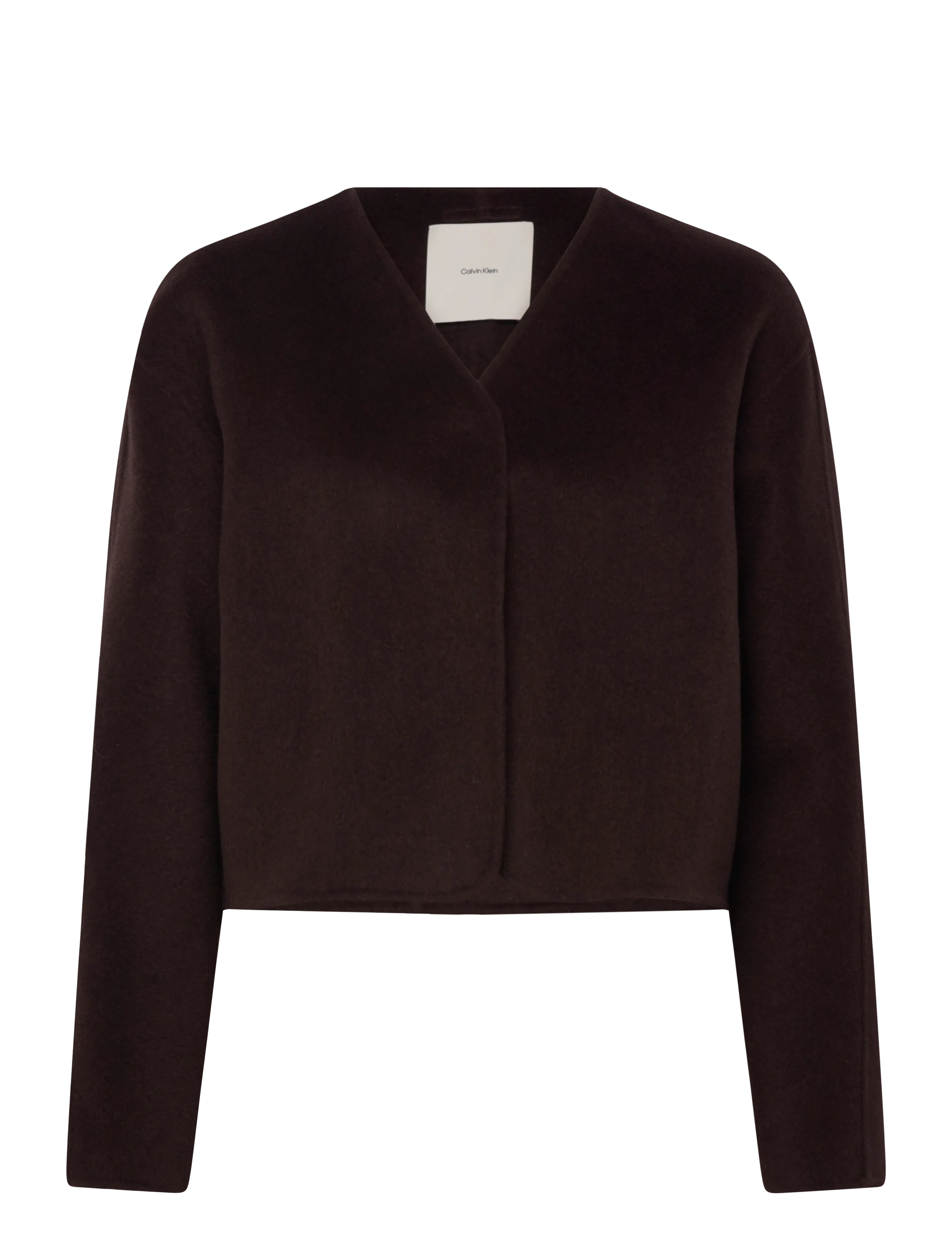 Calvin Klein SHORT DF WOOL CARDIGAN JACKET - Jakker - B2552 DARK BROWN / brown