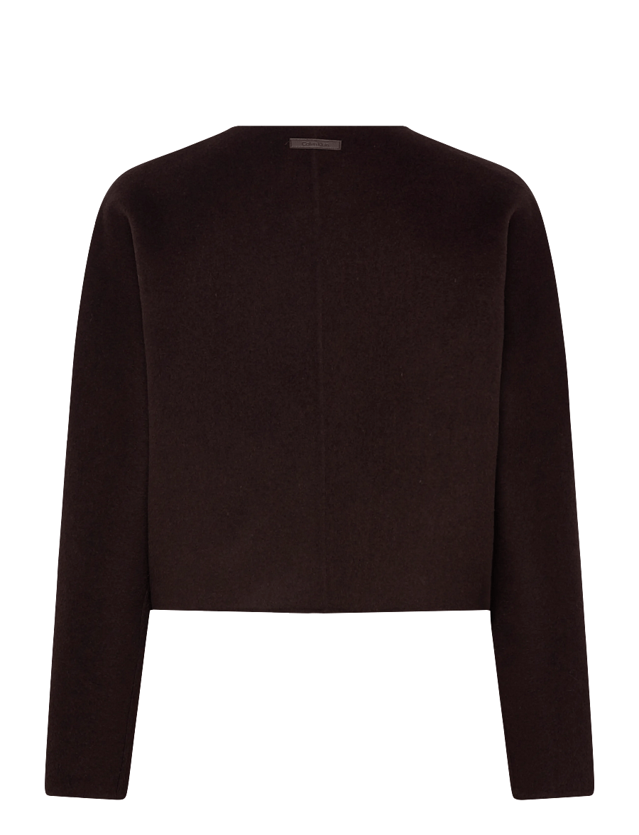 Calvin Klein - SHORT DF WOOL CARDIGAN JACKET - wełniane kurtki - b2552 dark brown - 1