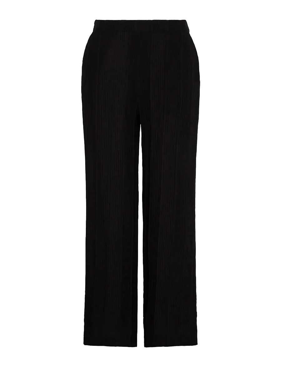 Calvin Klein - VISCOSE SHEER STRIPE PANT - sirge säärega püksid - black - 1