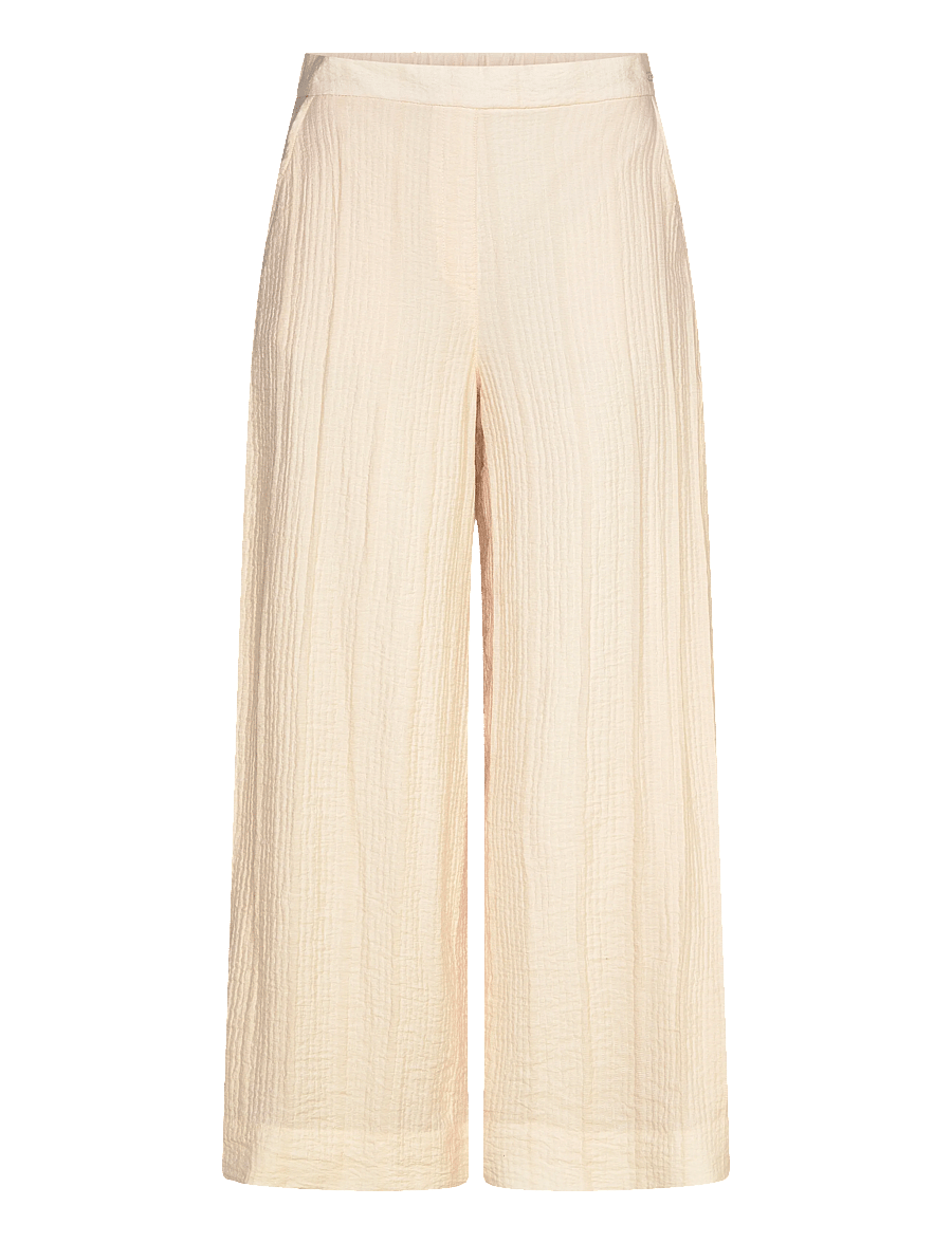Calvin Klein - VISCOSE SHEER STRIPE PANT - straight leg trousers - mother of pearl - 1