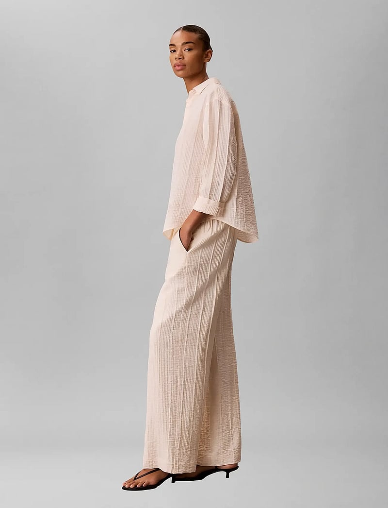 Calvin Klein - VISCOSE SHEER STRIPE PANT - bukser med lige ben - mother of pearl - 5
