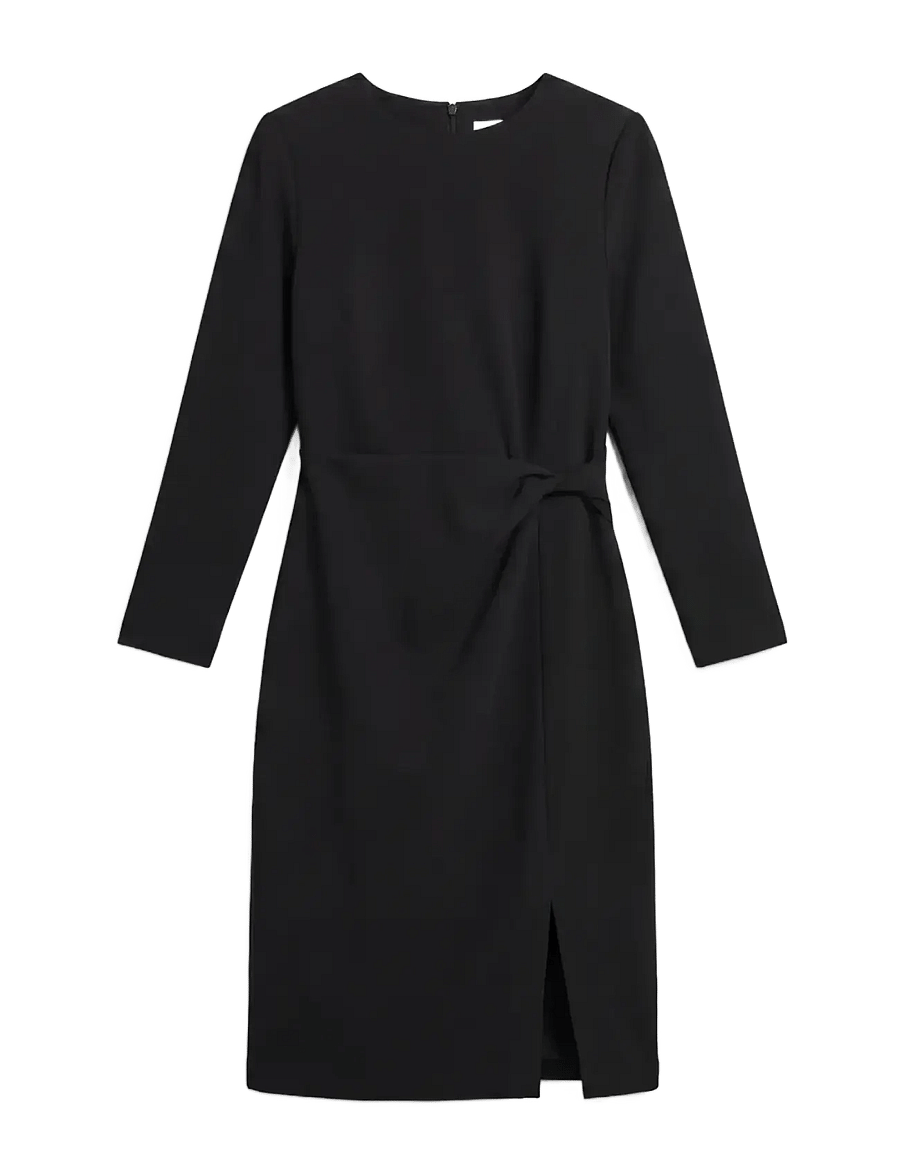 Calvin Klein - SCUBA CREPE 3/4 SLV TWIST DRESS - black - 1