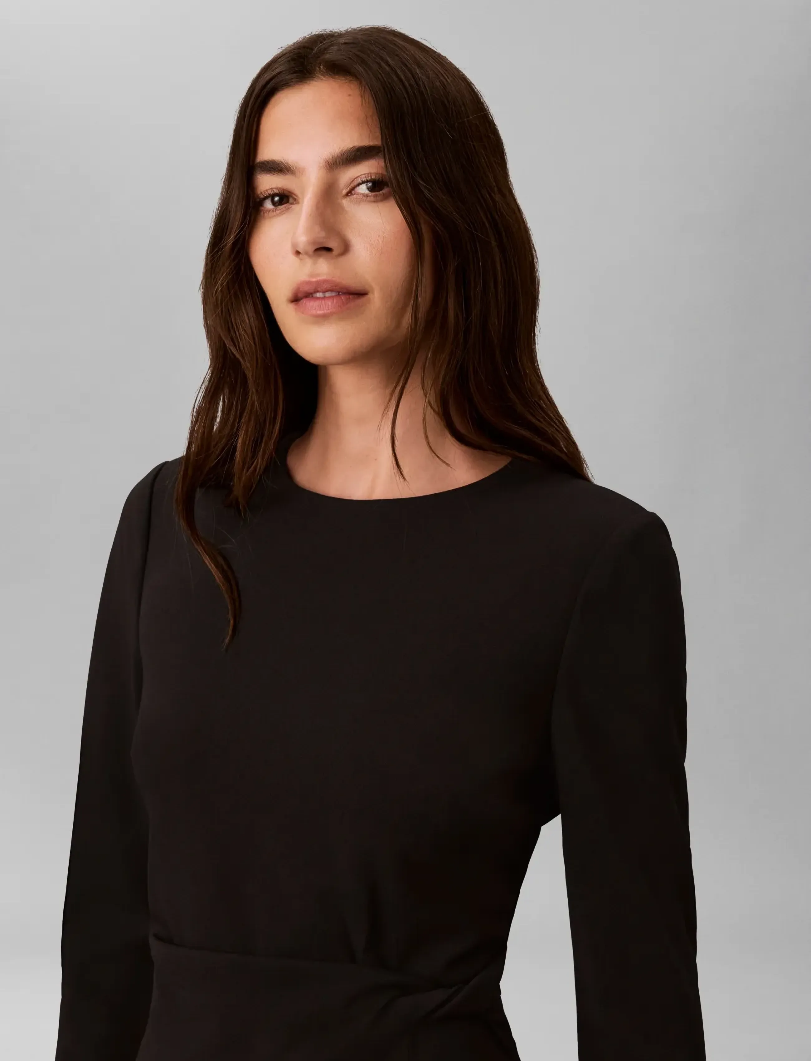 Calvin Klein - SCUBA CREPE 3/4 SLV TWIST DRESS - black - 4