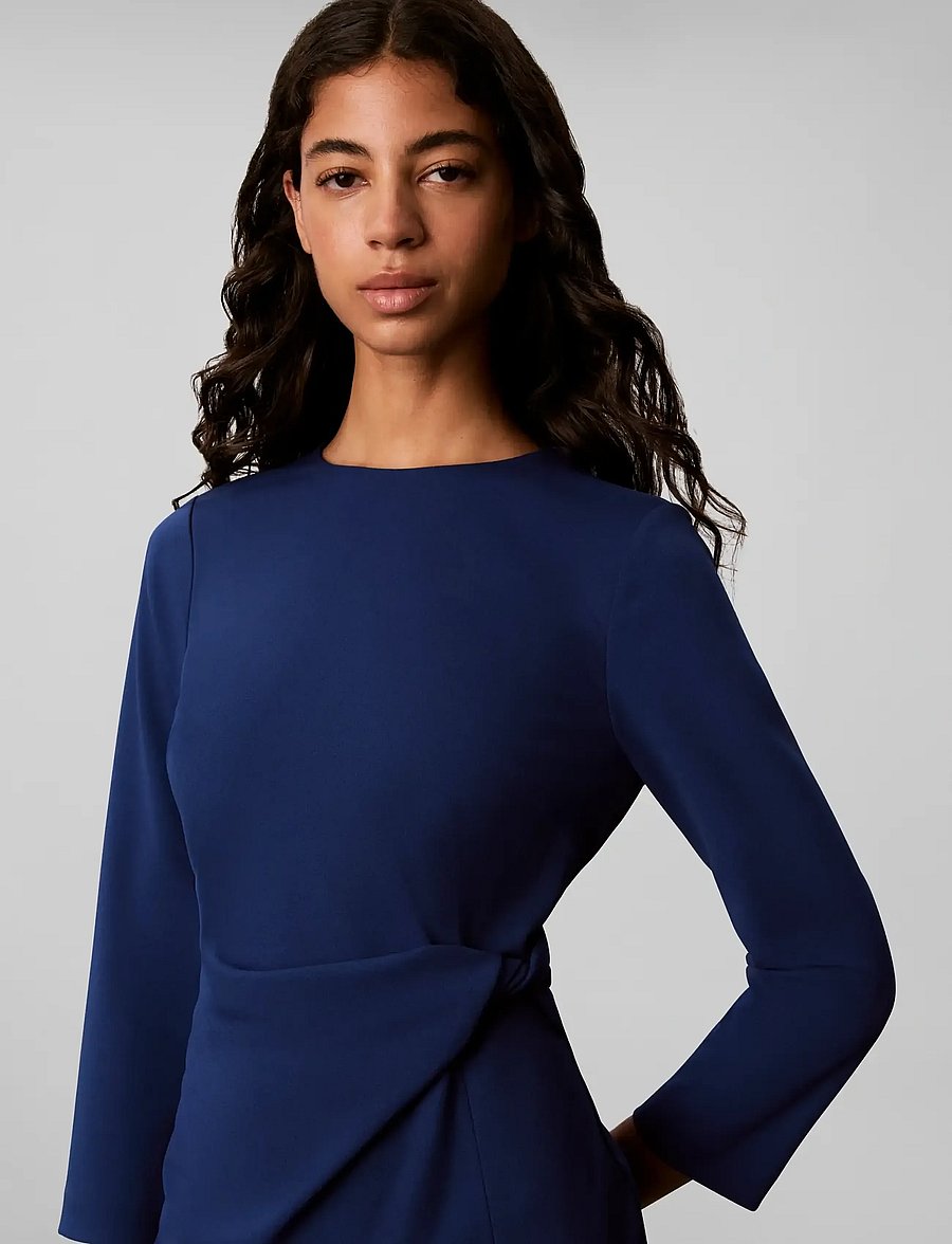 Calvin Klein - SCUBA CREPE 3/4 SLV TWIST DRESS - etuikleider - estate blue - 4