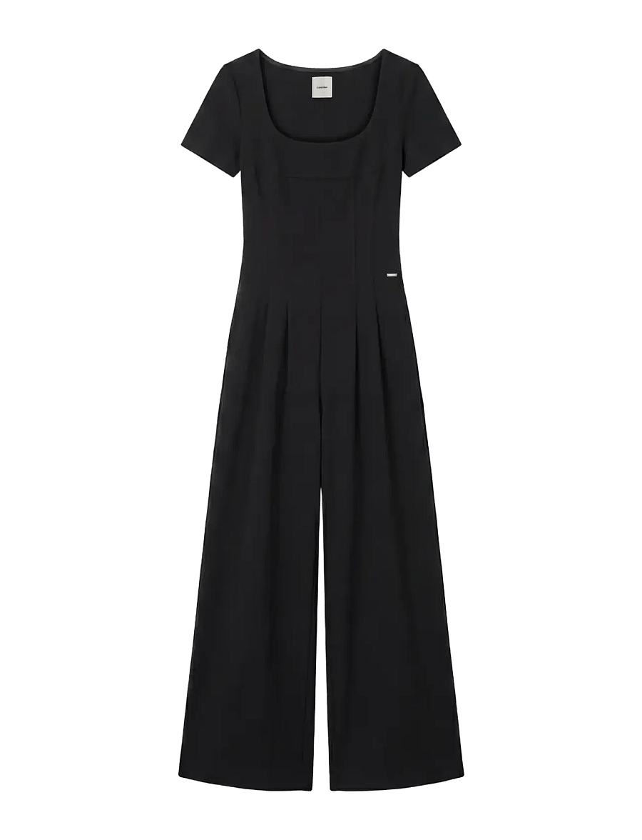 Calvin Klein - SCUBA CREPE SS JUMPSUIT - black - 1
